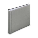 Hama Fotoalbum met stoffen omslag, 30 x 30 cm, jumbo fotoboek met 100 witte pagina's, fotoalbum met scheidingsbladen van pergamijn, album om zelf vorm te geven en te plakken, grijs