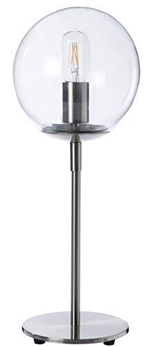 LUSSIOL Tafellamp Globus, decoratieve lamp metaal/glas, 15 W, zilver, ø 19 x H 52 cm