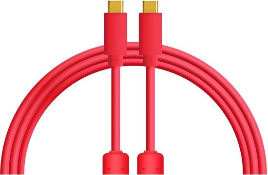 DJ TECHTOOLS Chroma Cable USB-C to C, red - 1,5m, gerader Stecker - Kabel voor DJs
