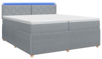 vidaXL Boxspringbed met matras, lichtgrijs, 200 x 200 cm, gestoffeerd