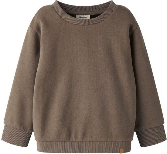 Lil' Atelier Sweatshirt Loose fit Shitake Biologisch katoen Maat 104 Unisex
