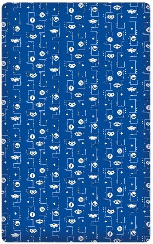 4KidsOnly PJ Masks Hoeslaken Katoen Blauw Eenpersoons 90x190 cm