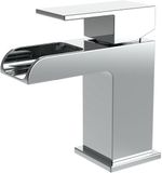 BES LED Wastafelkraan - Wastafelmengkraan - Leoni Waterval - Opbouw - Vierkant - Chroom