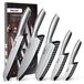 Set de couteaux Couteaux de cuisine - 5 pièces - Acier inoxydable - Manche creux - Argent - Avec étuis à couteaux