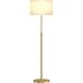 Mobliva Lampadaire avec télécommande, hauteur réglable, abat-jour en tissu, pied en métal, luminosité réglable, interrupteur au pied, couleur or
