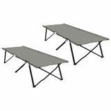 vidaXL Opvouwbaar Campingbed Grijs 206 x 76 x 74 cm