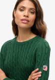 Superdry - Pull en tricot torsadé - Femme - Vert