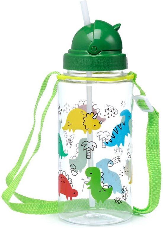 Puckator Drinkfles - waterfles - schoolbeker - dino - 0.45 l