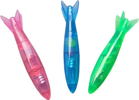 Duikstaafjes met Licht - Zwembad Speelgoed - 14 cm - 3 stuks - Roze/Groen/Blauw