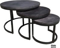 Benoa Salontafel Rylee Set van 3 - Zwart