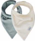 Jollein Bandana Slab - 2-Pack - Velvet Rib - Sea Green/Ivory