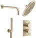Crosswater MPRO Regendoucheset Inbouw - 30cm hoofddouche - wandarm - staafhanddouche - geborsteld messing (goud)
