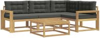 vidaXL Hoek loungeset 4 zitplaatsen Polyester Wit en antracietkleurig