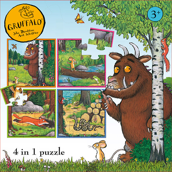 Bambolino Toys Gruffalo 4in1 puzzelset - 4+6+9+16 stukjes - kinderpuzzel