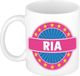 Bellatio Decorations - Ria voornaam - koffiemok - beker - wit/roze - 300 ml