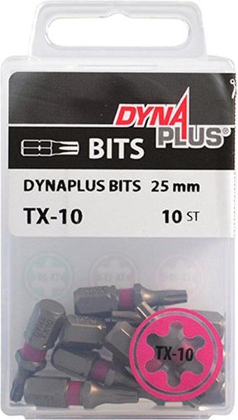 Dynaplus - Schroefbit - Torx 10 - 25mm - Roze (10 stuks)