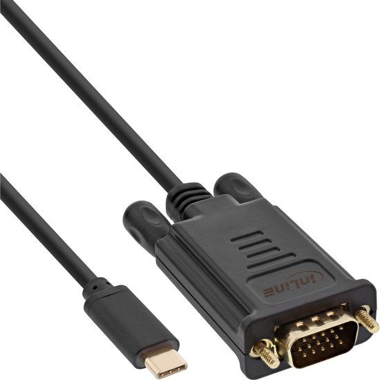 InLine® USB Display kabel, USB-C male naar VGA male, 2m