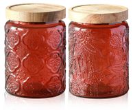 Solidchoice - Set de 2 bocaux en verre hermétiques avec couvercle en bambou 700ml