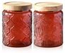 Solidchoice - Set de 2 bocaux en verre hermétiques avec couvercle en bambou 700ml