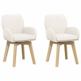 vidaXL Draaikrukken 2 stuks Bouclé Crèmekleurig 54 x 58 x 87 cm