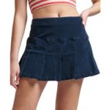 Superdry - Geplooide Vintage minirok van corduroy - Dames - Nautical Navy - UK8-EU36