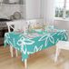 Bonamaison Tafelkleed, Anti-Mold, Sneldrogend, Waterdicht, 100% Polyester Tafellaken, Turkoois, wit, 140 x 160 Cm