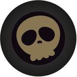 Haza Halloween/horror doodshoofd/schedel bordjes - 8x - zwart - papier - D23 cm