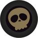 Haza Halloween/horror doodshoofd/schedel bordjes - 8x - zwart - papier - D23 cm