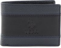 U.S. POLO ASSN. Leren Portemonnee Horizontal Wallet with Coin and Flap Blue Blauw