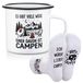 Merkloos Retro Camping Mok en Sokken Set