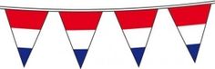 Merkloos / Sans marque Folat Bv Vlaggenlijn feest slinger Holland - 2x - Nederlandse vlag - rood wit blauw - 10 meter
