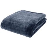 Catherine Lansfield Extra Large Raschel Velvet Touch 200X240cm Plaid Navy