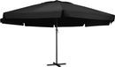 Maison Exclusive Parasol avec mât en aluminium, 600 cm, noir