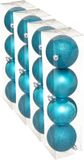 Jja Showroom And Head Office 16x stuks kerstballen turquoise blauw mix kunststof diameter 8 cm