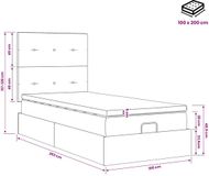 vidaXL Ottomaans bed met matras en LED blauw 100 x 200 cm stof