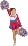 Witbaard Kostuum Cheerleader Rood/wit/blauw mt.128