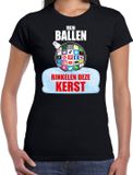 Bellatio Decorations Shoppartners Bv Rinkelende Kerstbal shirt / Kerst t-shirt Mijn ballen rinkelen deze Kerst zwart voor dames - Kerstkleding / Christmas outfit XS