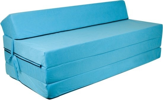 Viking Choice Opvouwbaar matras met hoofdkussen - Wasbare hoes - 200cm x 120cm x 10cm - Blauw 200 cm / 120 cm / 10 cm