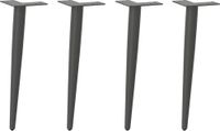 Pieds de table basse forme conique 4 pièces 42-43 cm acier anthracite