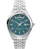 Timex Trend 41 mm herenhorloge - roestvrij stalen band, groene wijzerplaat, roestvrijstalen kast TW2V68000