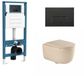 QeramiQ Dely Swirl Toiletset - Inbouwreservoir - Mat Zwart
