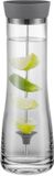 Unyqoos® Omgoods carafe à eau en verre 1 litre – carafe ronde élégante en verre de haute qualité avec couvercle et infuseur à fruits, gris foncé, modèle DRIWA, idéal pour les dîners et un usage quotidien