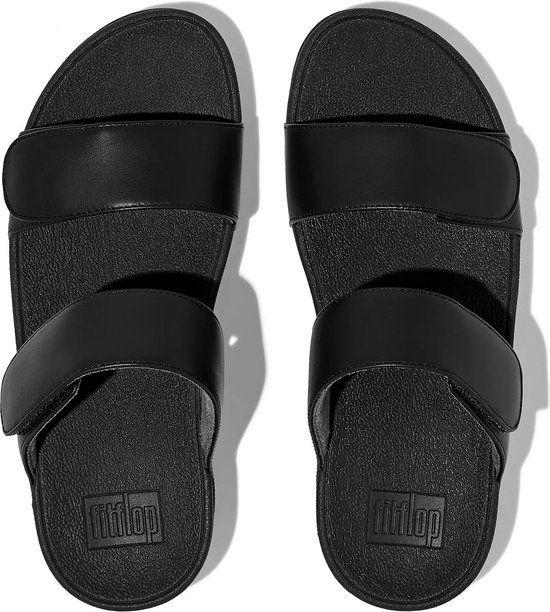 FitFlop Lulu Adjustable Leather Slides - Black - Women's Size 40