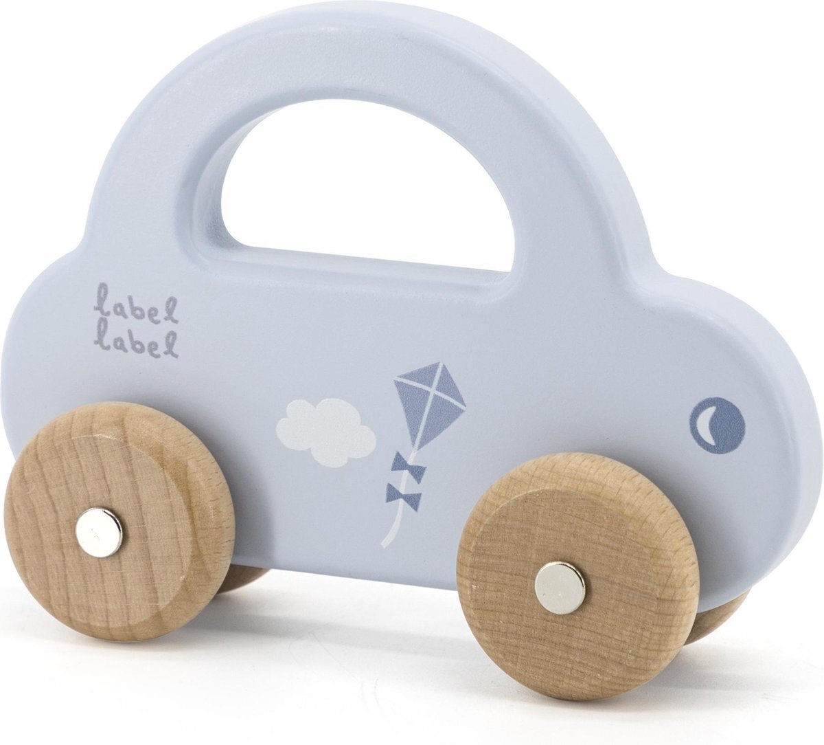 Label-Label Houten auto blauw Blauw blauw