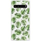 Samsung Galaxy S10 Verstevigd hoesje met sublimatie bedrukking, compatibel met Feuilles de monstera