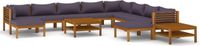 vidaXL 12-delige loungeset met kussens massief acaciahout