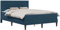 vidaXL Bedframe met matras Blauw 120 x 190 cm Fluweel