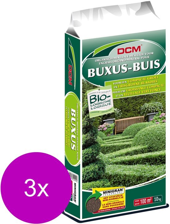 DCM Meststof Buxus 100 m2 - Siertuinmeststoffen - 3 x 10 kg (Mg