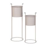 Nest of Nora Nora Plantenstandaarden set van 2 - Staal - Sand