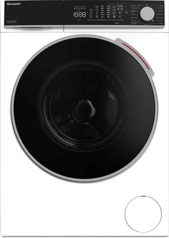 Sharp ESNFL814CWDABX - Wasmachine - Energieklasse A - 8kg - 1400RPM - 10 jaar motorgarantie